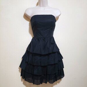 Strapless Black Ruffle Dress Size 8